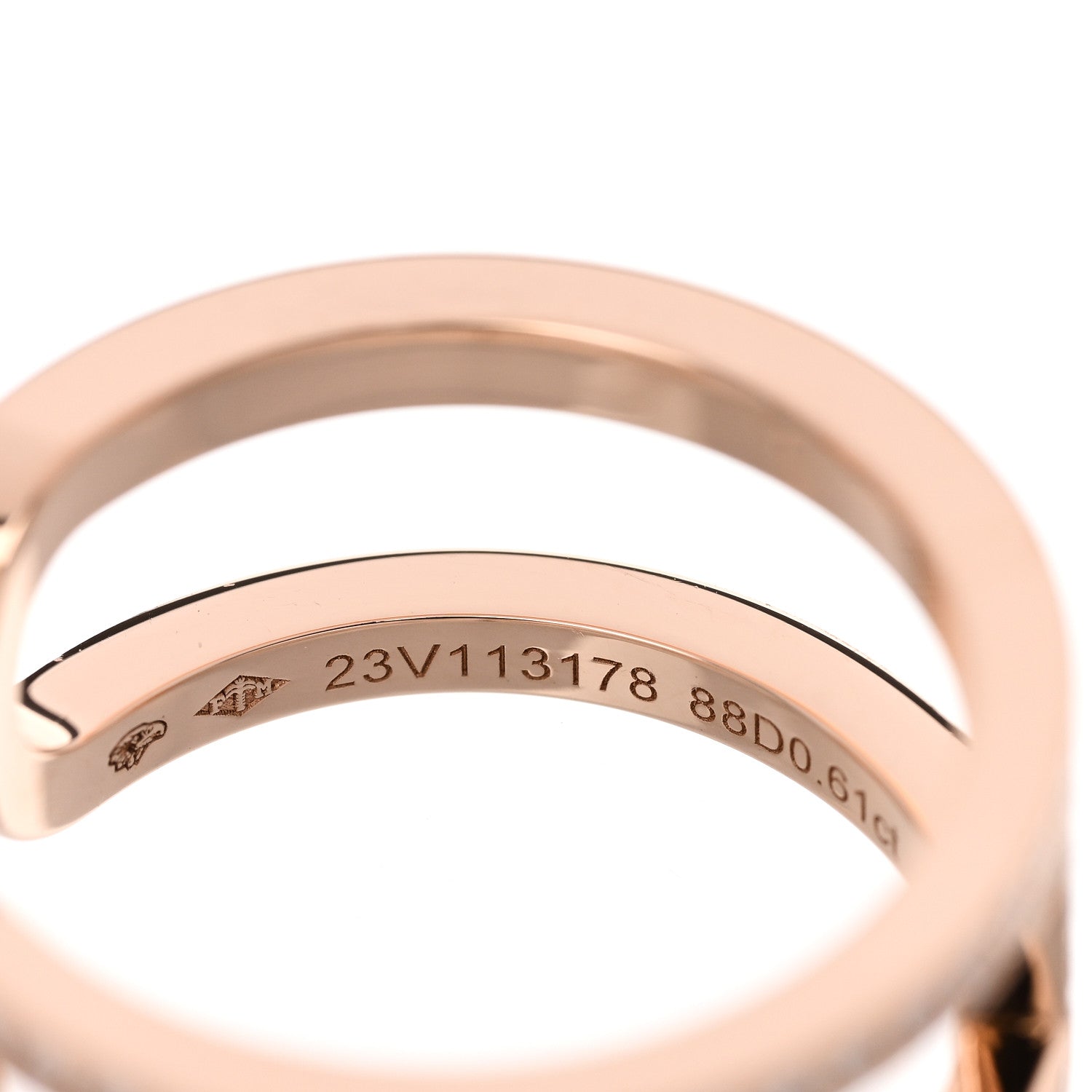 Hermes 18K Rose Gold Diamond MM Ever Chaine D'Ancre Ring 52 6 6 of 7