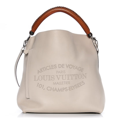 Louis Vuitton Veau Soie Calfskin Parnassea Bagatelle Hobo Blanc Casse 1 of 8