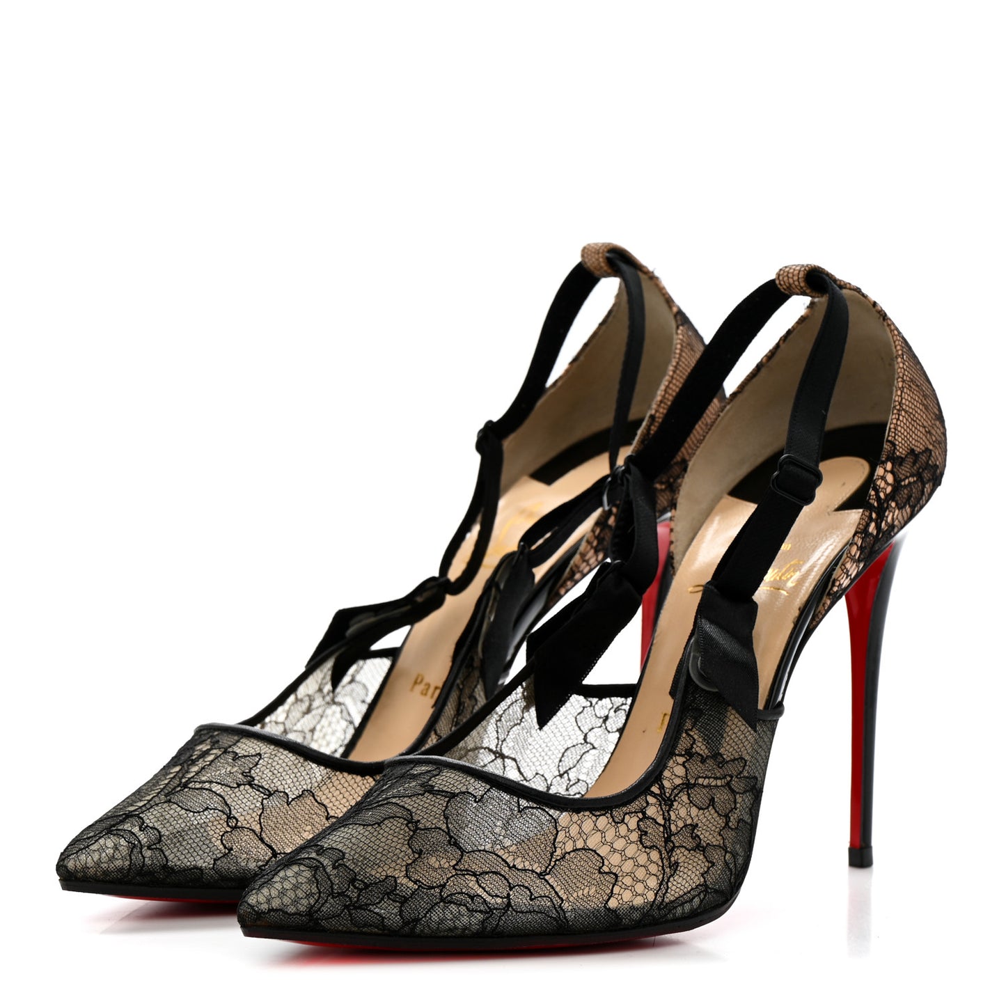 Nappa Patent Chantilly Lace Hot Jeanbi 100 Pumps 39.5 Black
