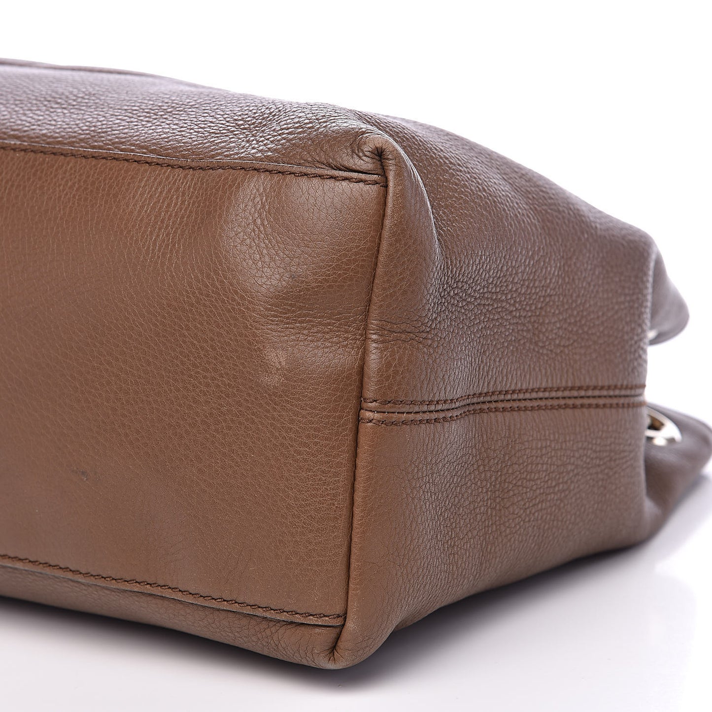 Pebbled Calfskin Medium Soho Chain Shoulder Bag Maple Brown