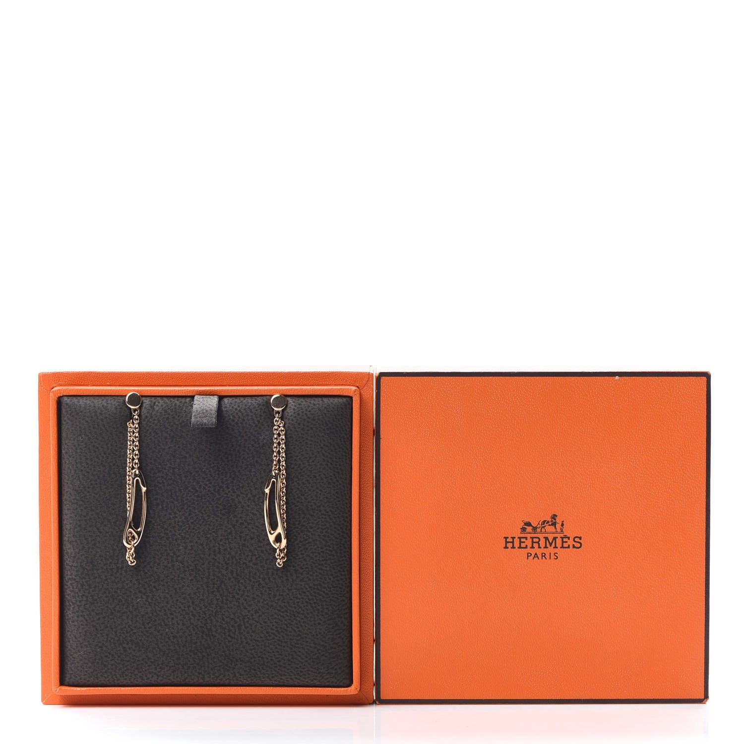 Hermes 18K Rose Gold TPM Chaine D'Ancre Punk Earrings 5 of 5