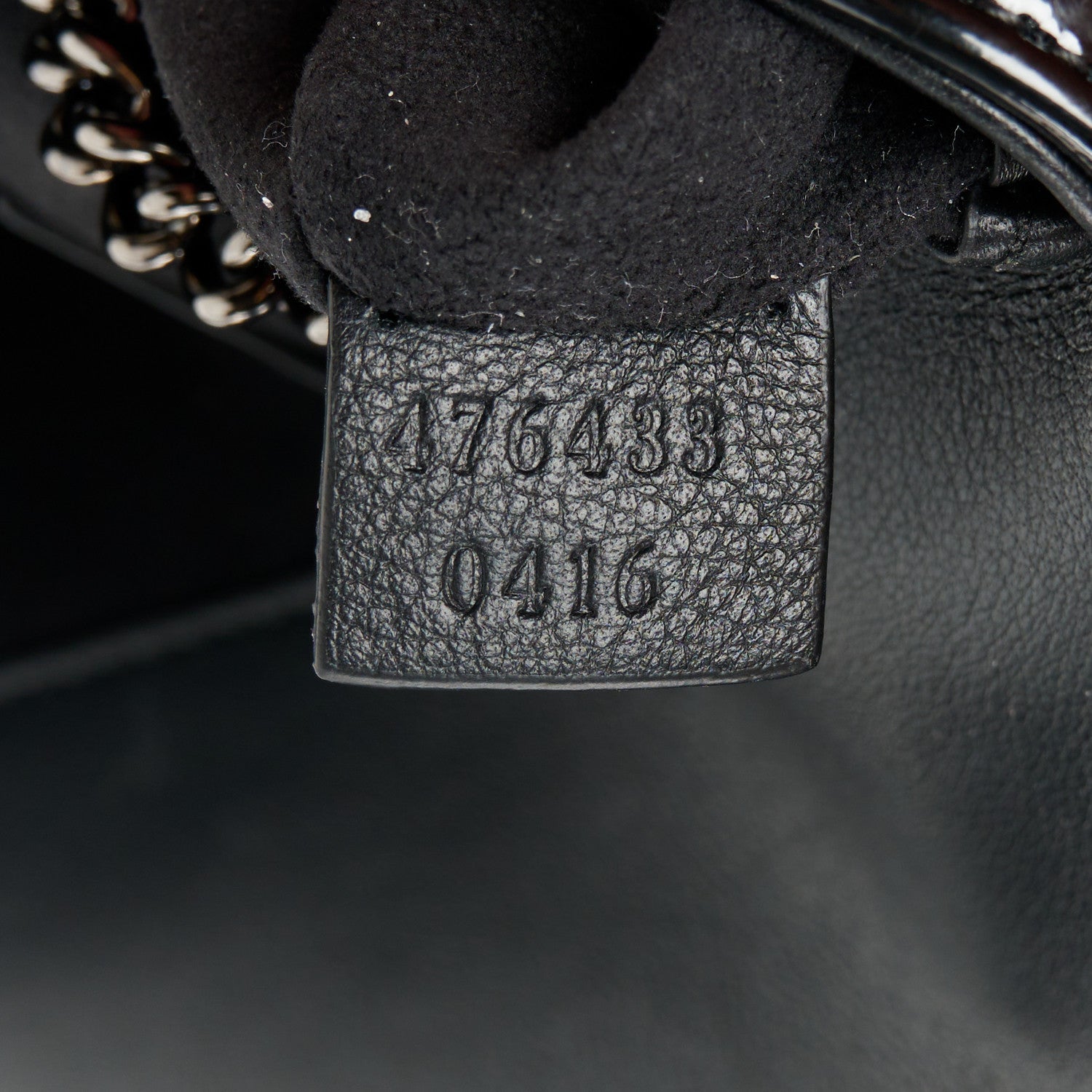 Gucci Patent Lambskin Enamel Matelasse Monochrome Super Mini GG Marmont Shoulder Bag Black 7 of 10