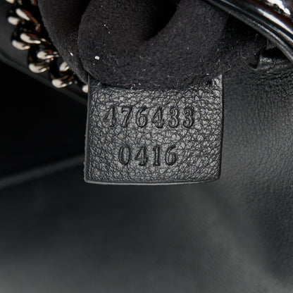 Gucci Patent Lambskin Enamel Matelasse Monochrome Super Mini GG Marmont Shoulder Bag Black 7 of 10