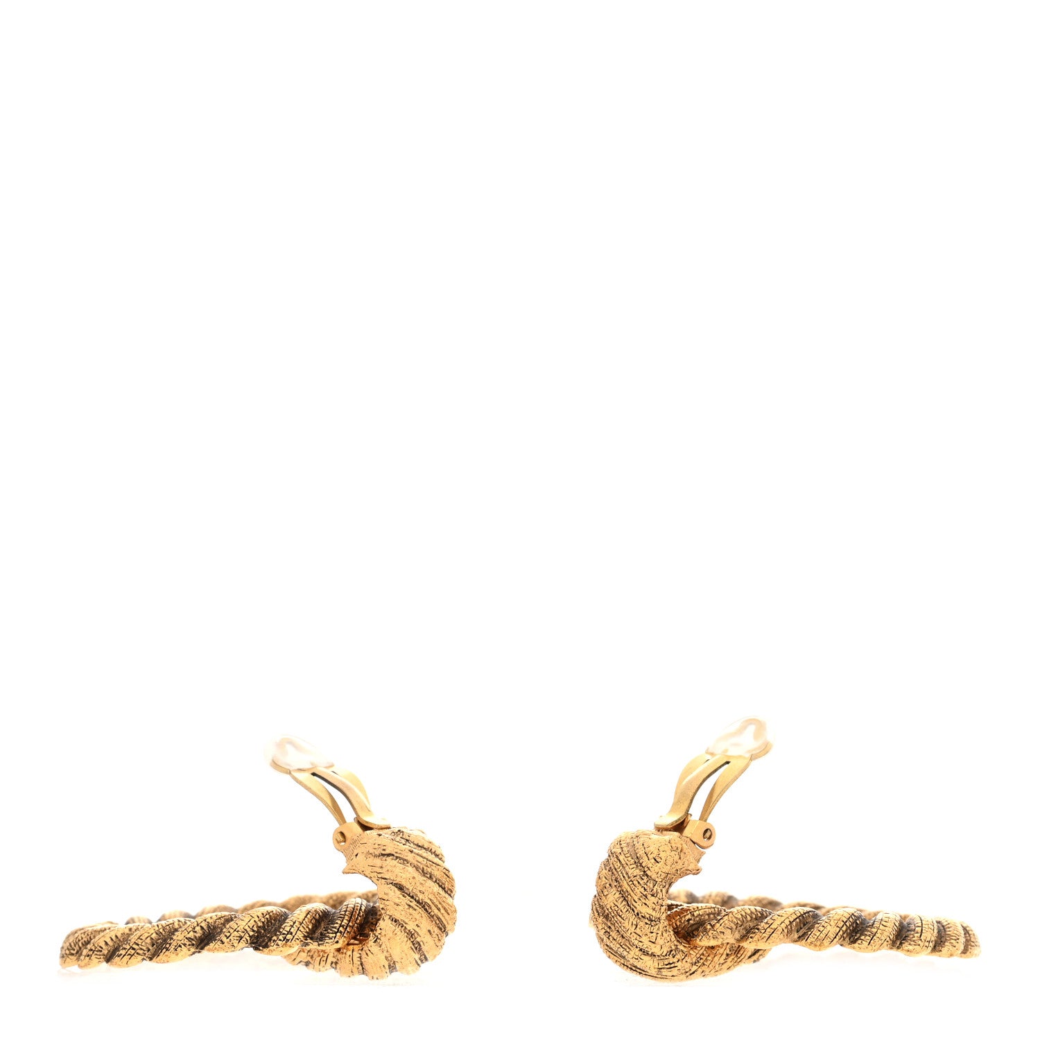 Chanel Twisted Hoop Clip On Earrings Gold 3 of 4