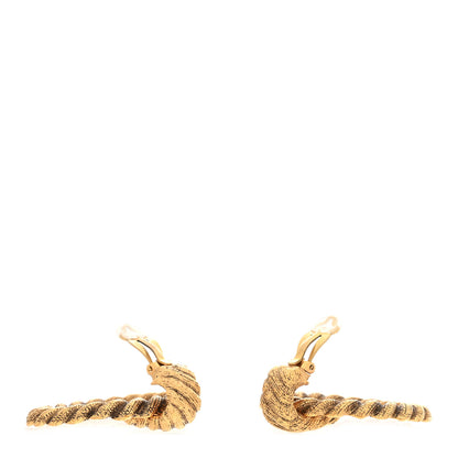 Chanel Twisted Hoop Clip On Earrings Gold 3 of 4