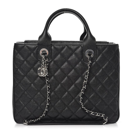 Chanel Caviar Quilted Urban Companion Top Handle Shopping Tote Black 1 of 7