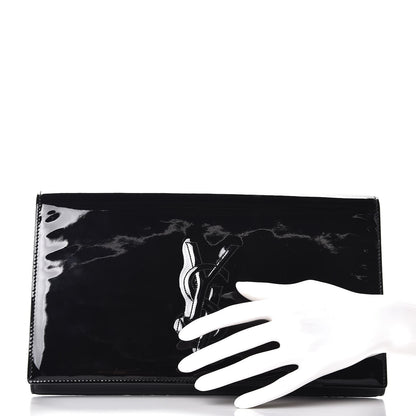 Saint Laurent Patent Monogram Large Belle De Jour Clutch Black 2 of 12