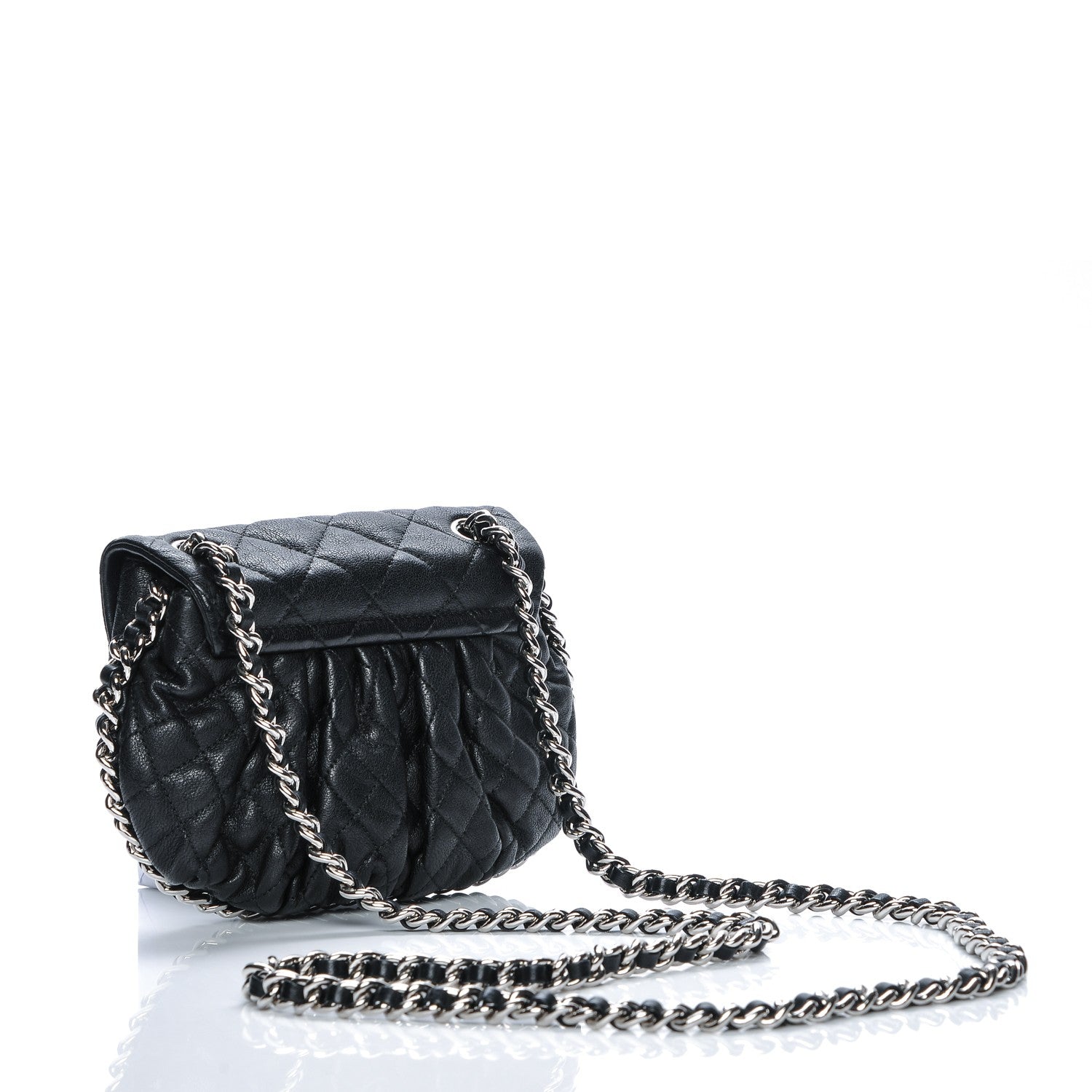Chanel Washed Lambskin Quilted Mini Chain Around Flap Black 3 of 6
