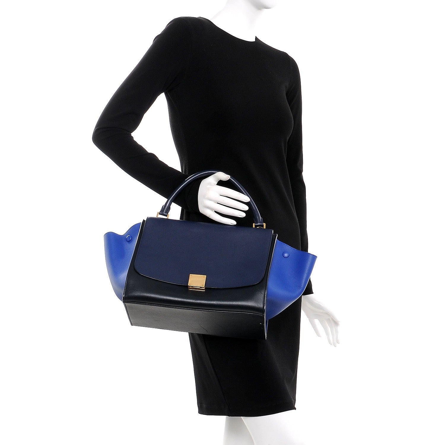 Celine Smooth Calfskin Medium Tri-Color Trapeze Ink 4 of 21