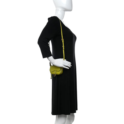 Christian Dior Goatskin Mini Saddle Shoulder Strap Pouch Lime 2 of 11
