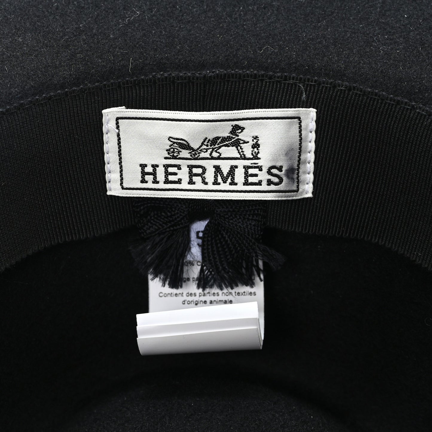 Rabbit Felt Calfskin Hat 59 Black