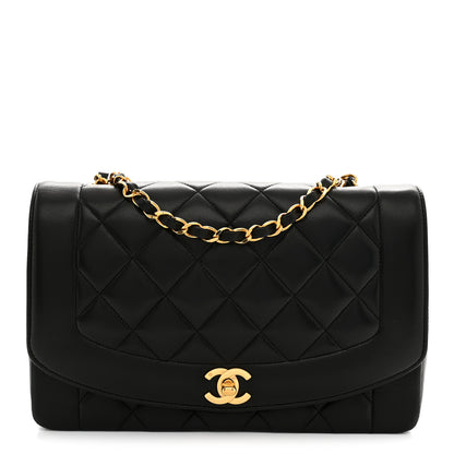 Chanel Lambskin Quilted Medium Single Flap Black 1 of 12