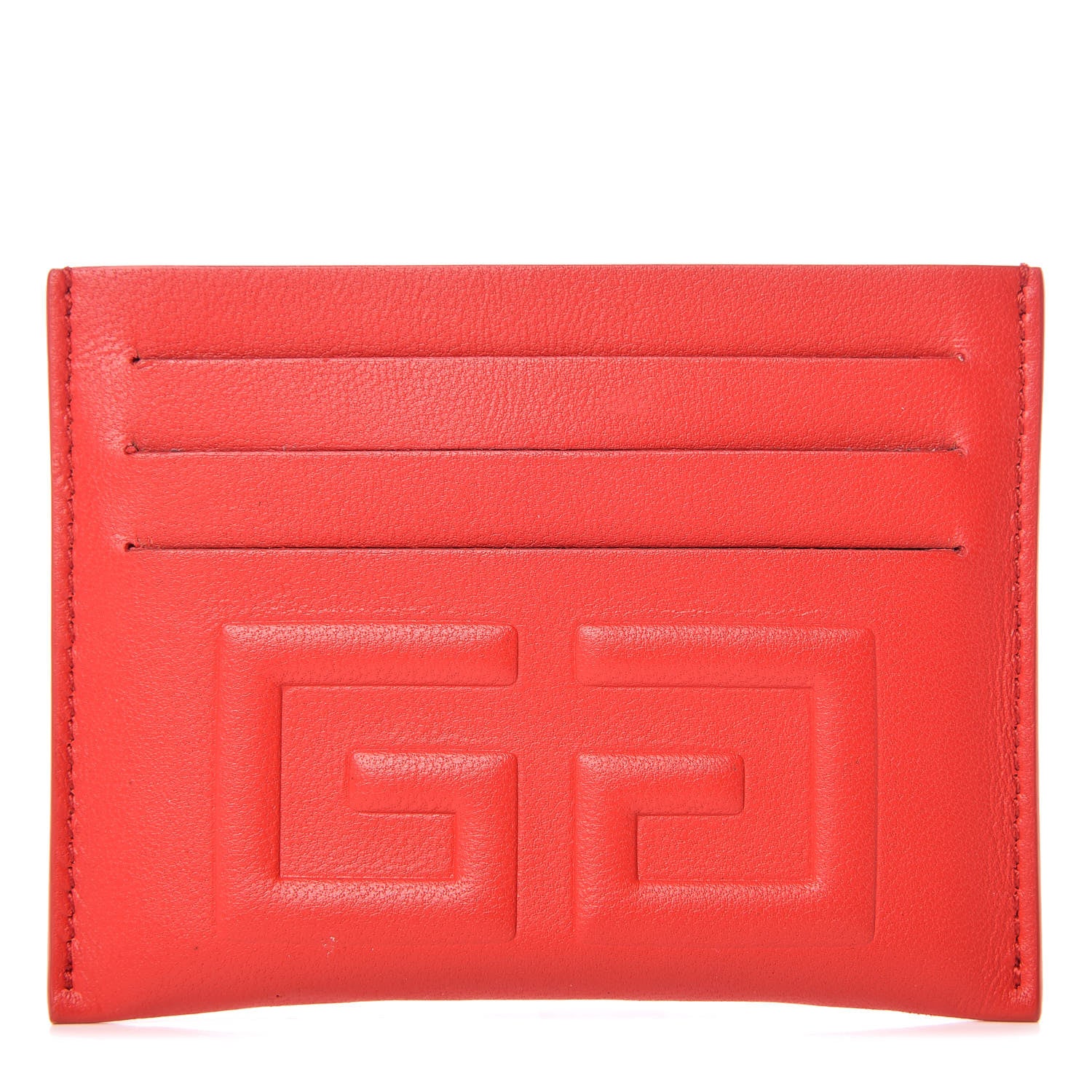 Givenchy Lambskin Logo Emblem Card Holder Red 1 of 8