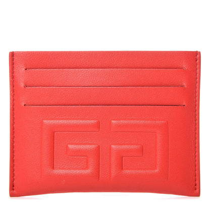 Givenchy Lambskin Logo Emblem Card Holder Red 1 of 8