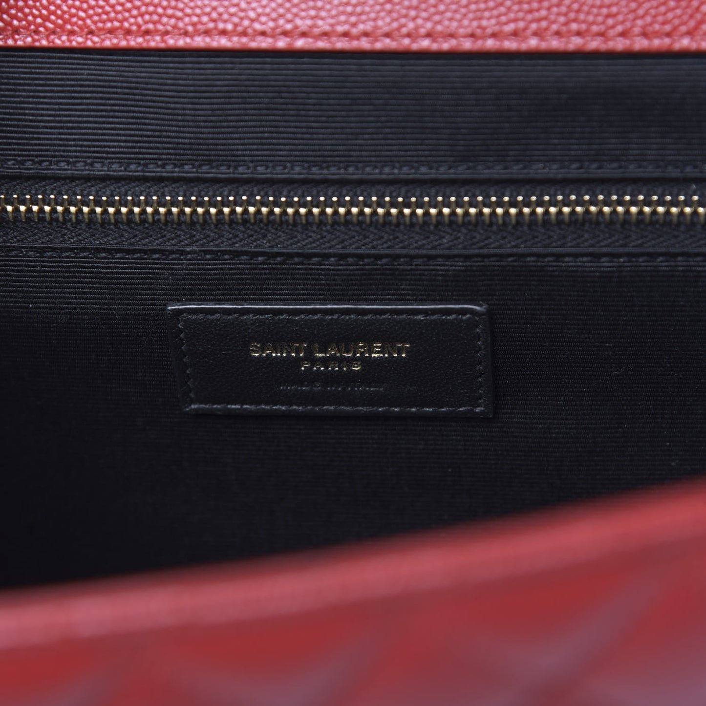 Grain De Poudre Mixed Matelasse Large Triquilt Monogram Satchel New Red