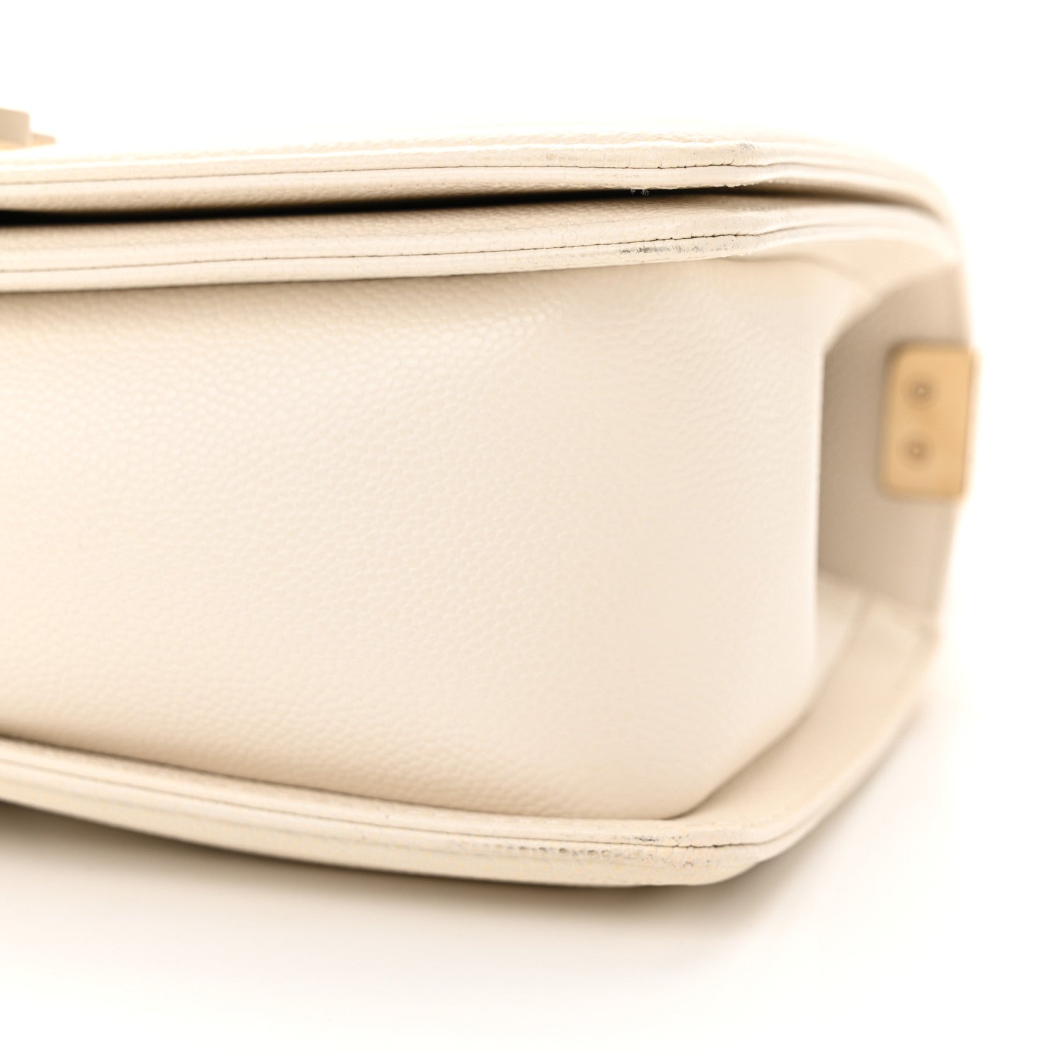 Chanel Caviar Chevron Quilted Medium Boy Flap White 10 of 13
