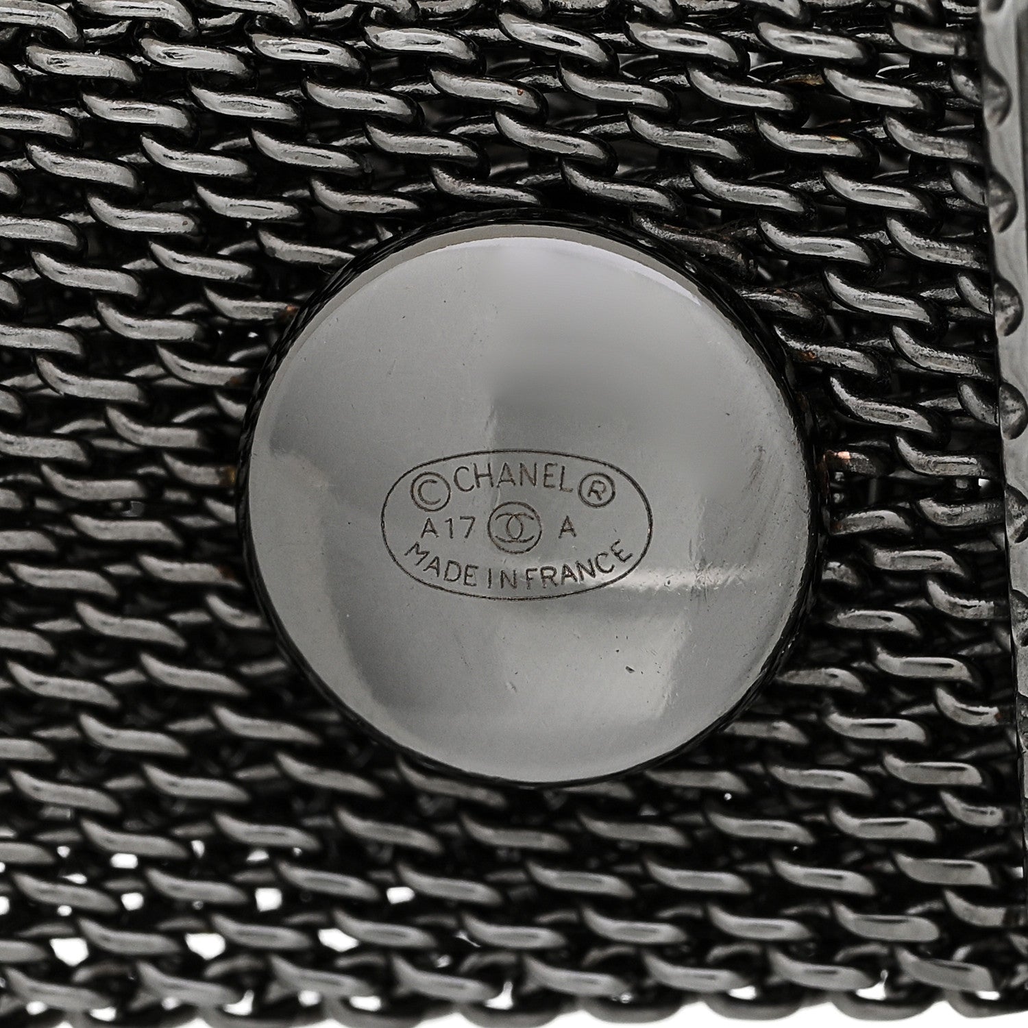 Chanel Metal Mesh Logo Bracelet Ruthenium 4 of 4