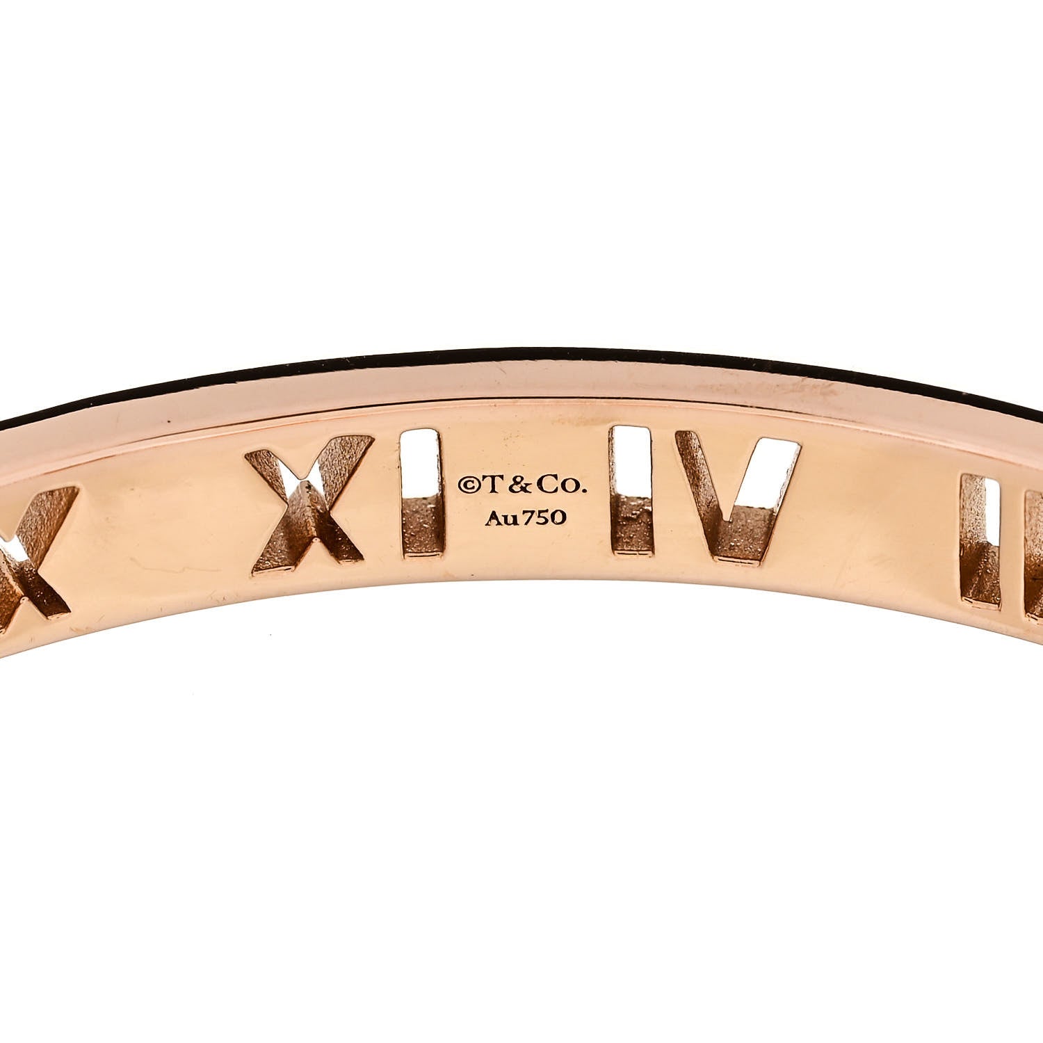 Tiffany 18K Rose Gold Diamond Atlas Pierced Hinged Bangle Bracelet 3 of 3