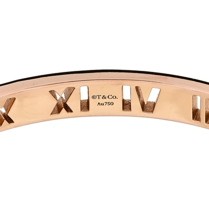 Tiffany 18K Rose Gold Diamond Atlas Pierced Hinged Bangle Bracelet 3 of 3