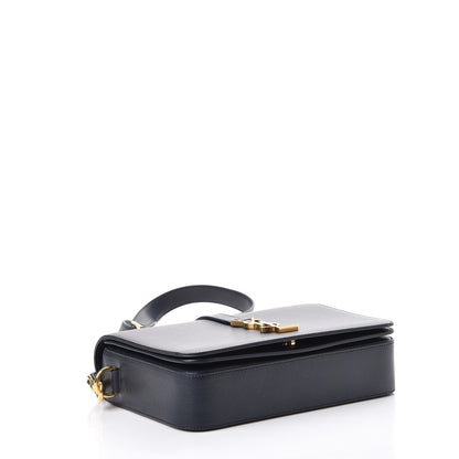 Saint Laurent Textured Calfskin Medium Classic Monogram Universite Bag Navy 4 of 7