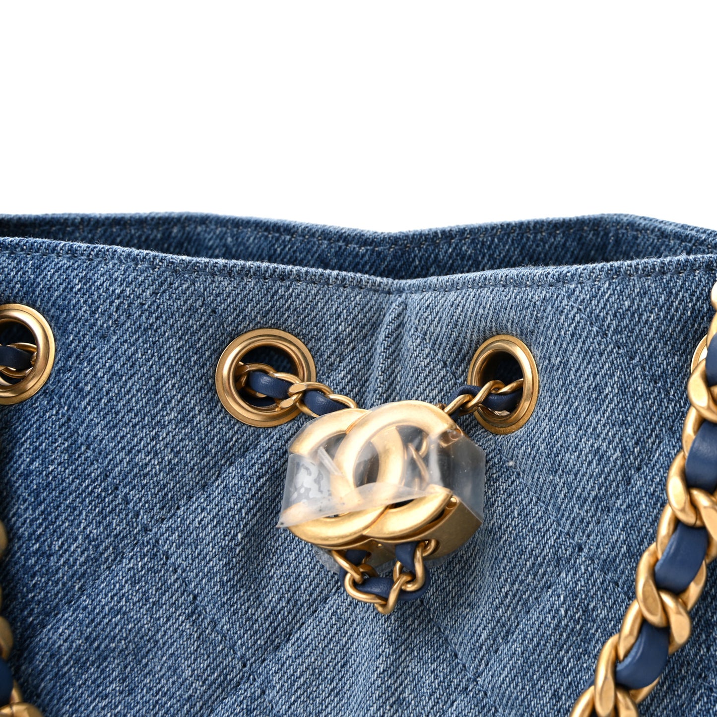 Washed Denim Quilted Mini Chanel 25 Handbag Blue