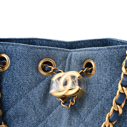 Chanel Washed Denim Quilted Mini Chanel 25 Handbag Blue 8 of 11