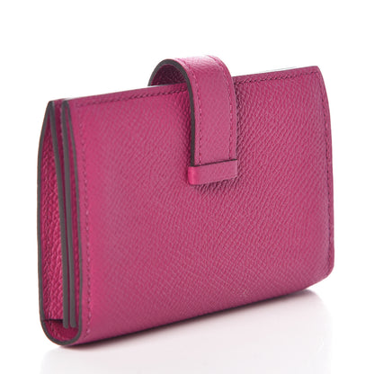 Hermes Epsom Bearn Card Holder Wallet Rose Pourpre 3 of 9