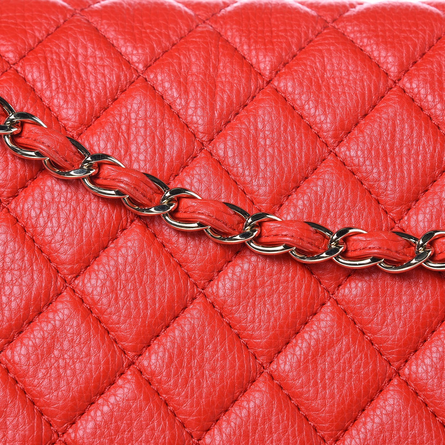 Calfskin Quilted XXL Travel Flap Bag Red