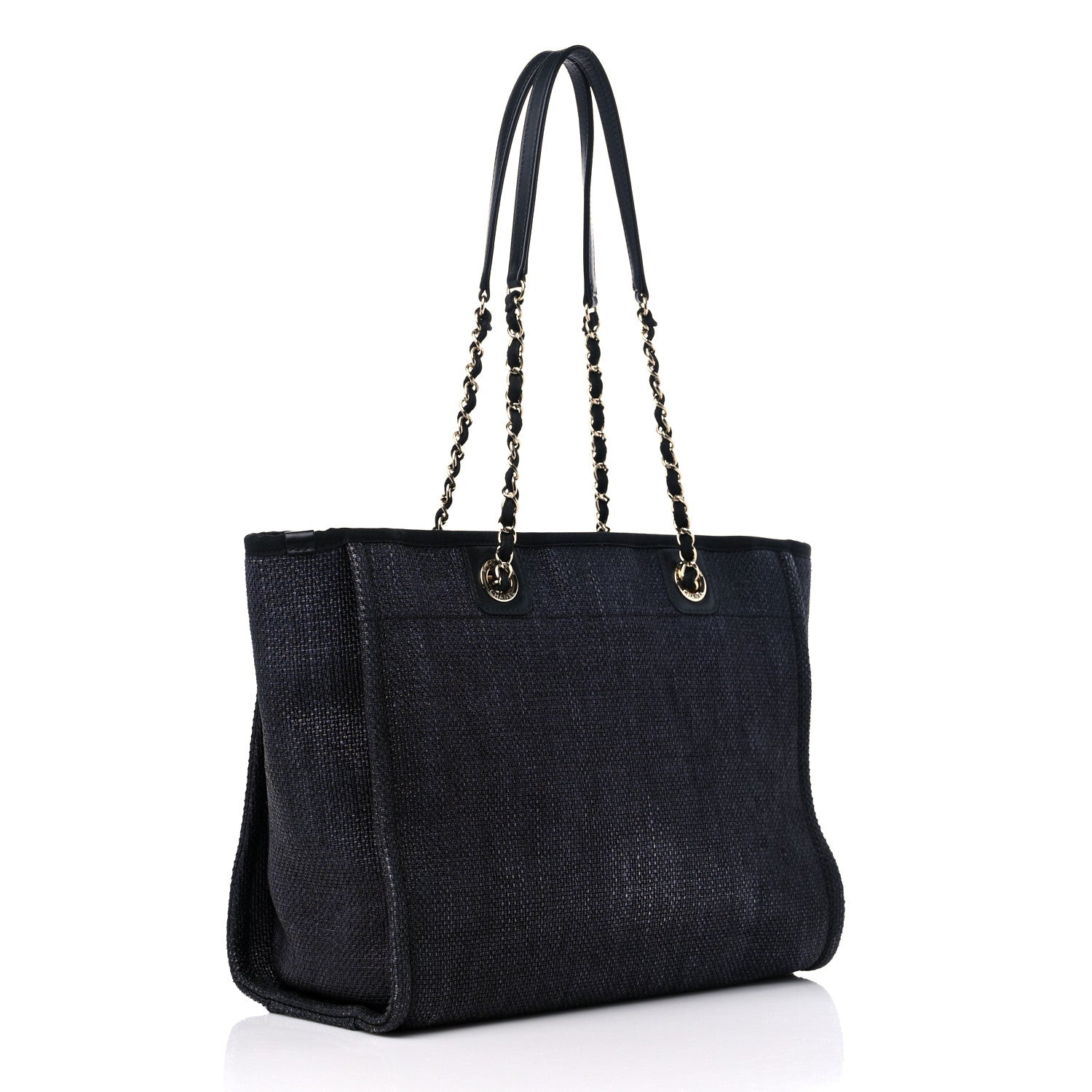 Chanel Woven Straw Raffia Small Deauville Tote Black 3 of 12