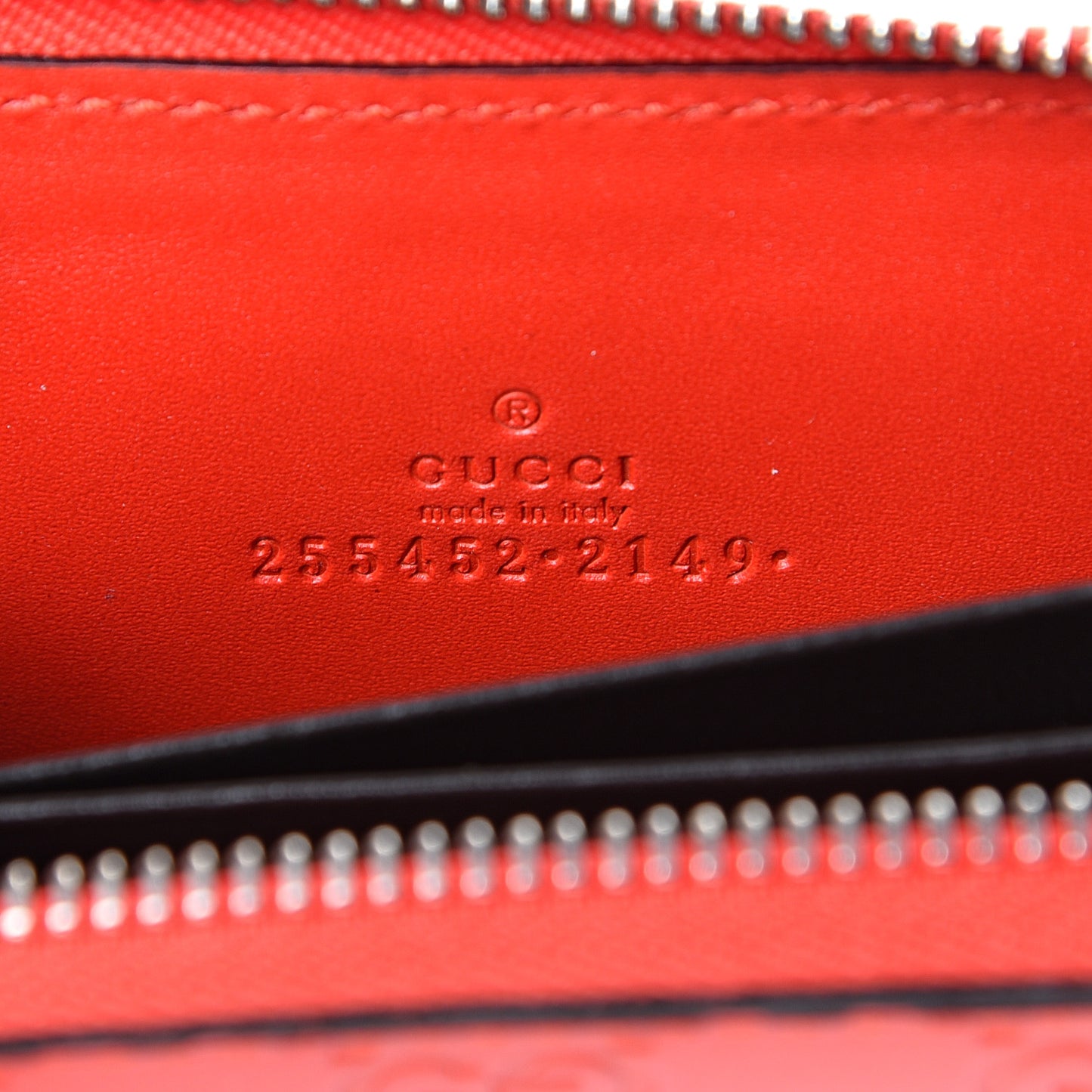 Guccissima Zip Around Card Case Sun Orange