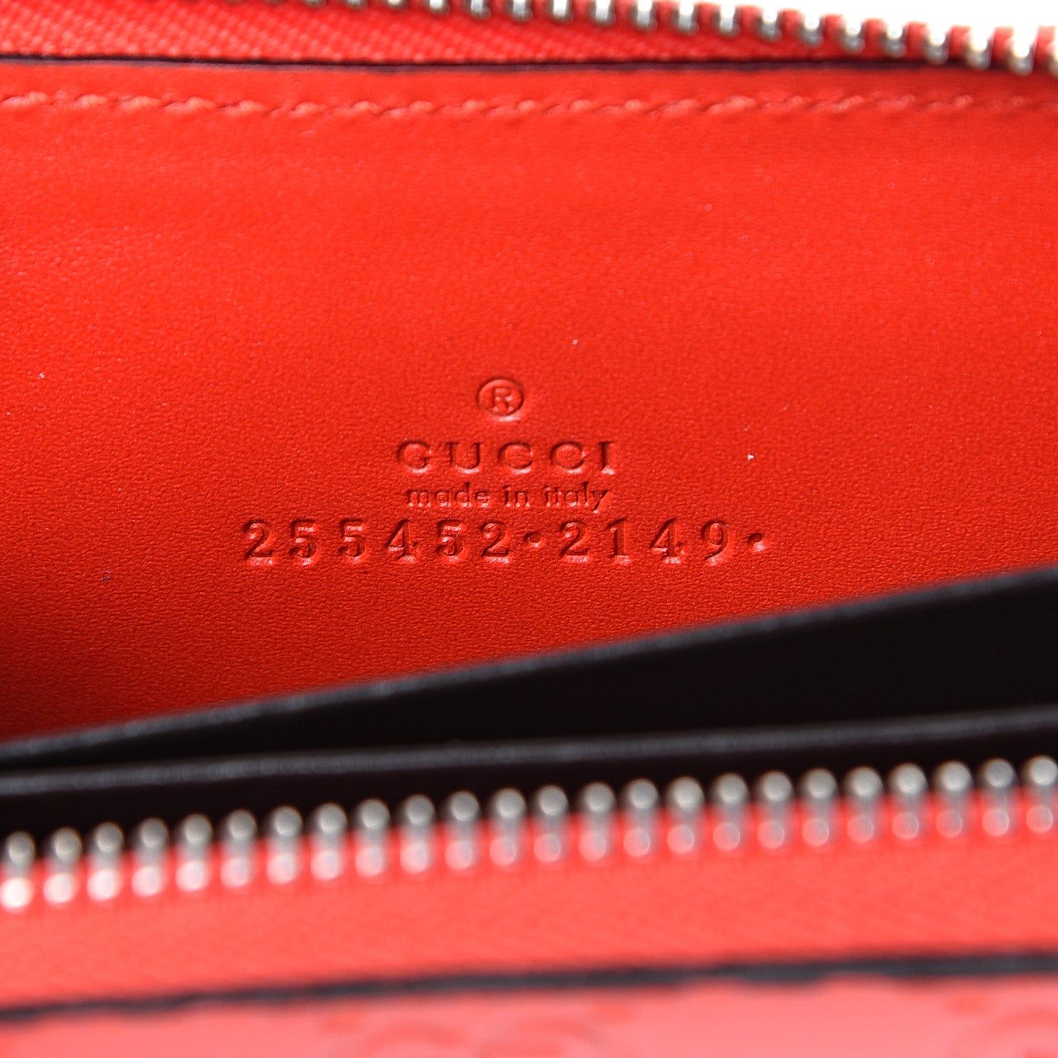 Gucci Guccissima Zip Around Card Case Sun Orange 5 of 7