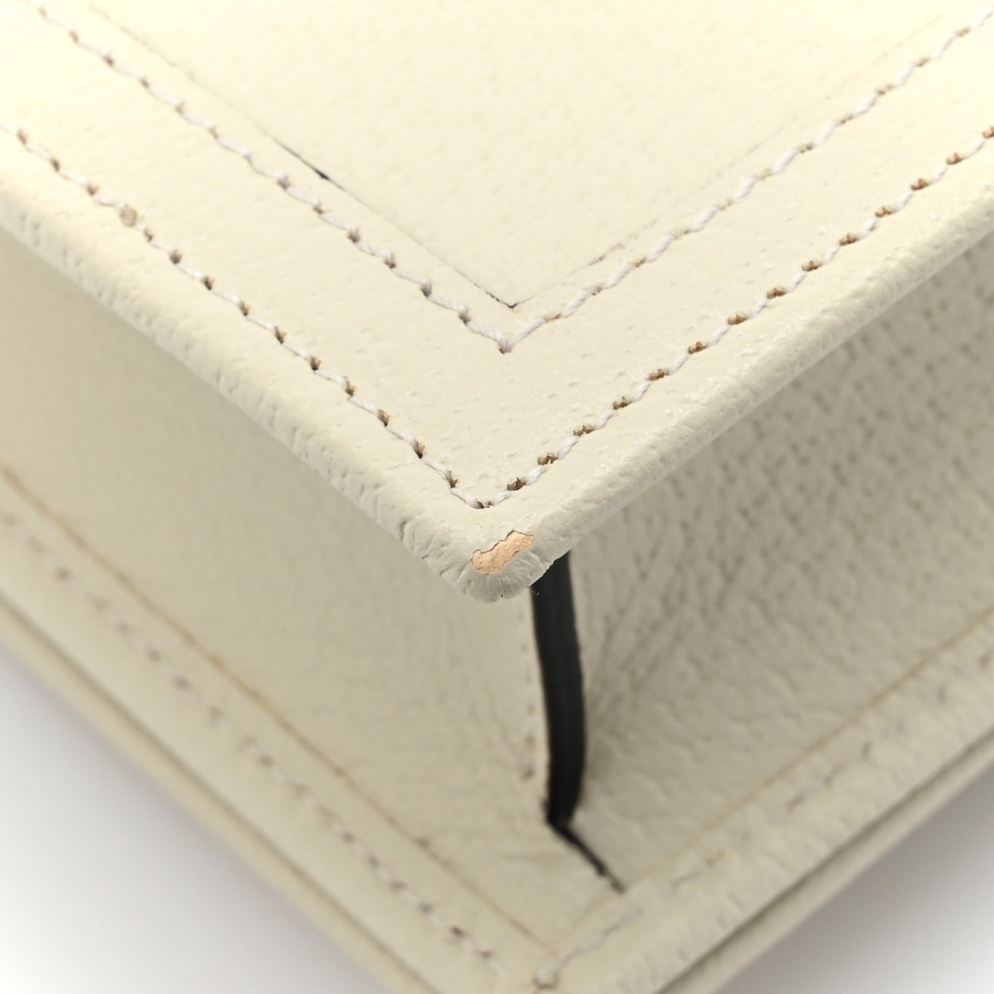 Textured Dollar Calfskin Mini Diana Chain Bag White
