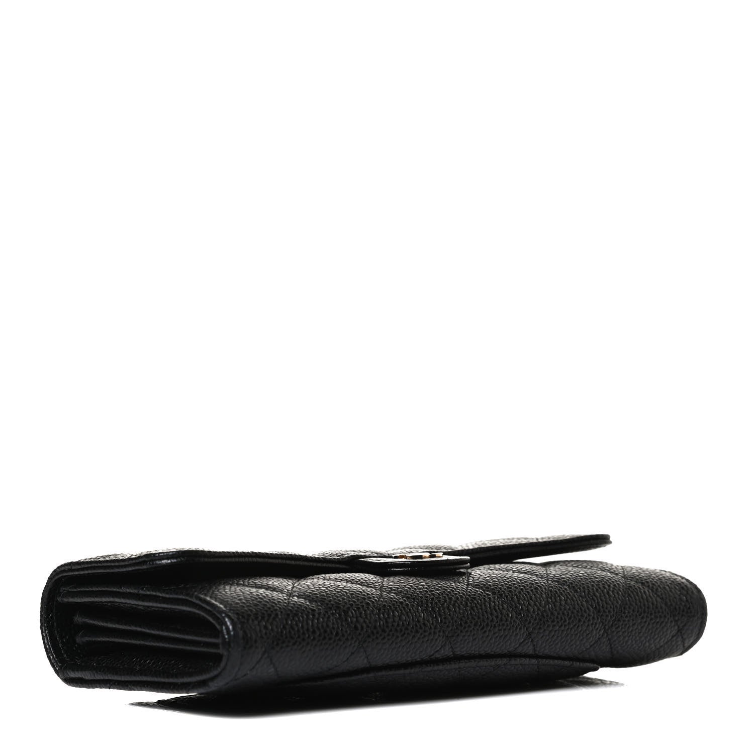 Chanel Caviar Quilted Large Gusset Flap Wallet Black 7 of 22