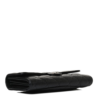 Chanel Caviar Quilted Large Gusset Flap Wallet Black 7 of 22