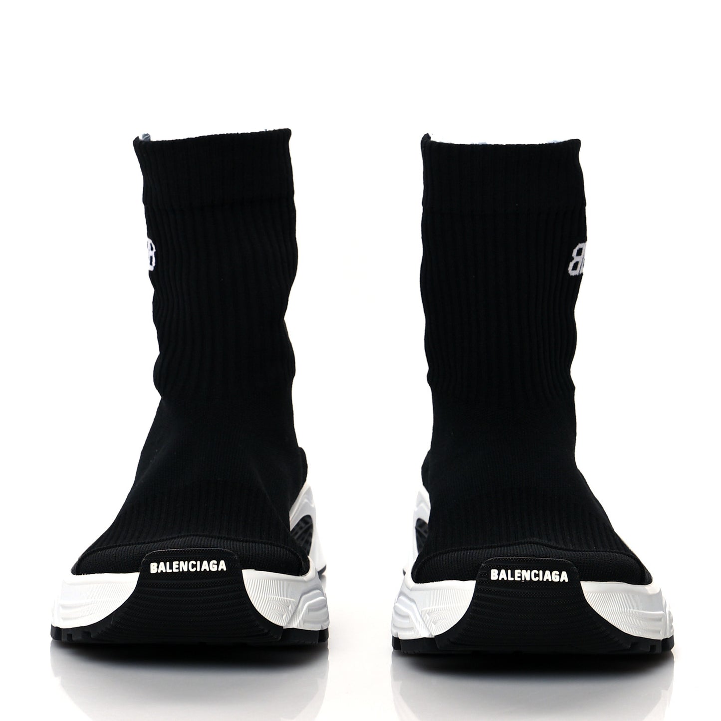 Technical Ribbed 3D Recycled Knit Bi-Color Womens Speed 3.0 Sneakers 38 Black White