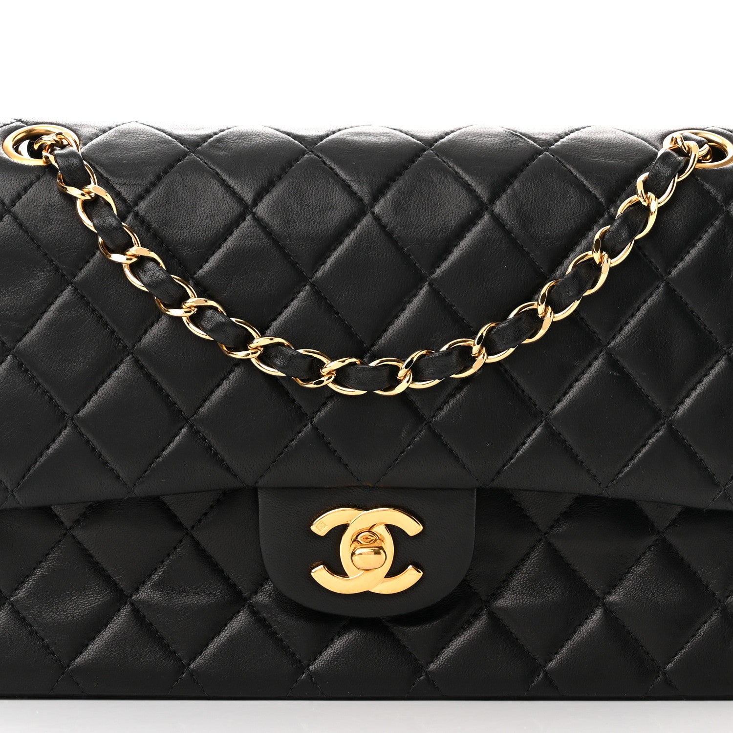Chanel Lambskin Quilted Medium Double Flap Black 8 of 18