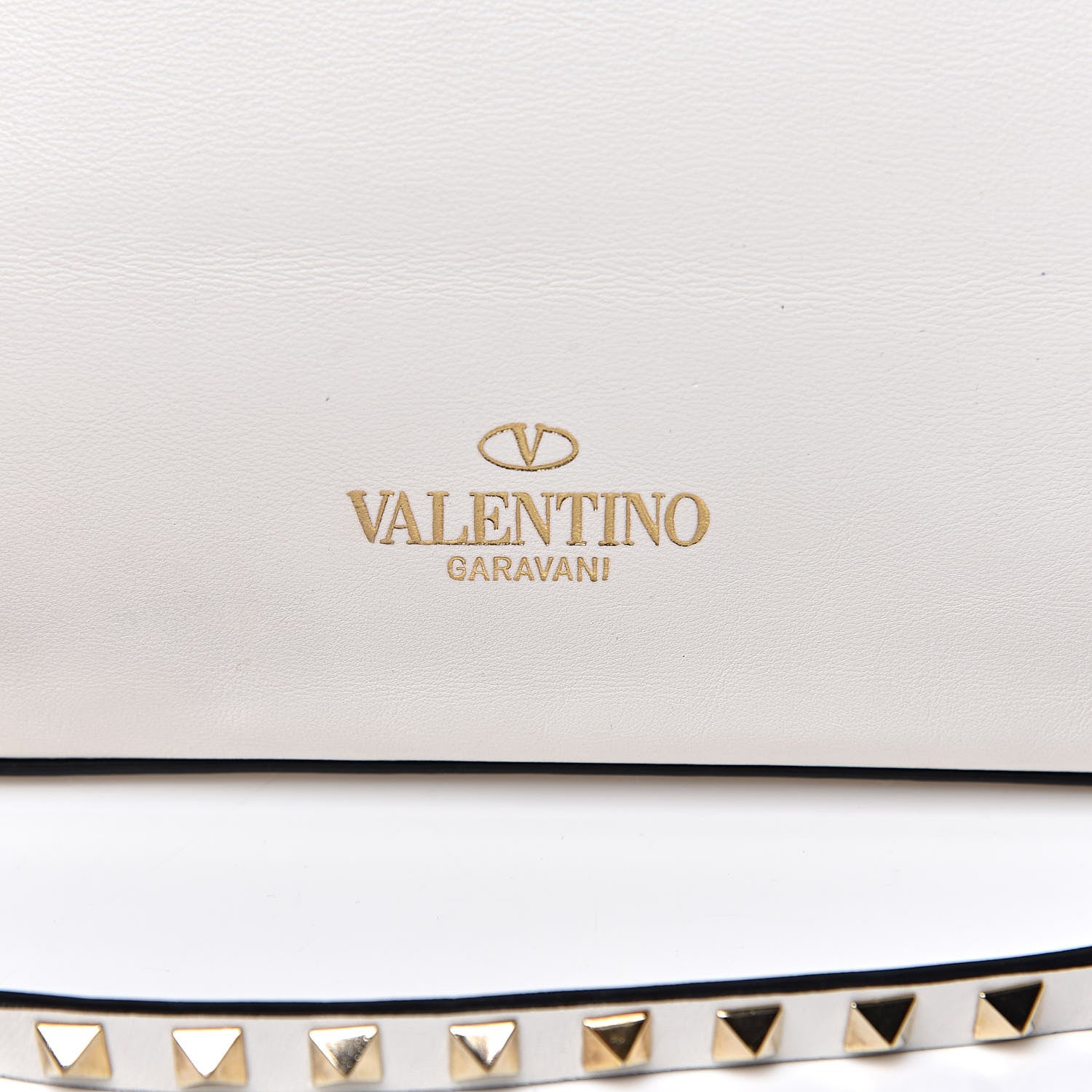 Valentino Garavani Vitello Rockstud Dome Satchel White 12 of 15