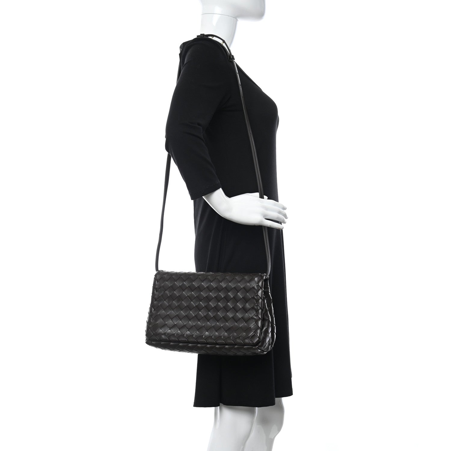 Bottega Veneta Nappa Intrecciato Crossbody Messenger Flap Ebano 2 of 9