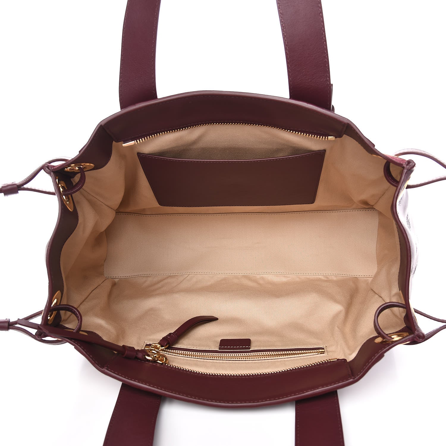Chloe Smooth Calfskin Embossed Tao Zipped Tote Burnt Brown 5 of 10