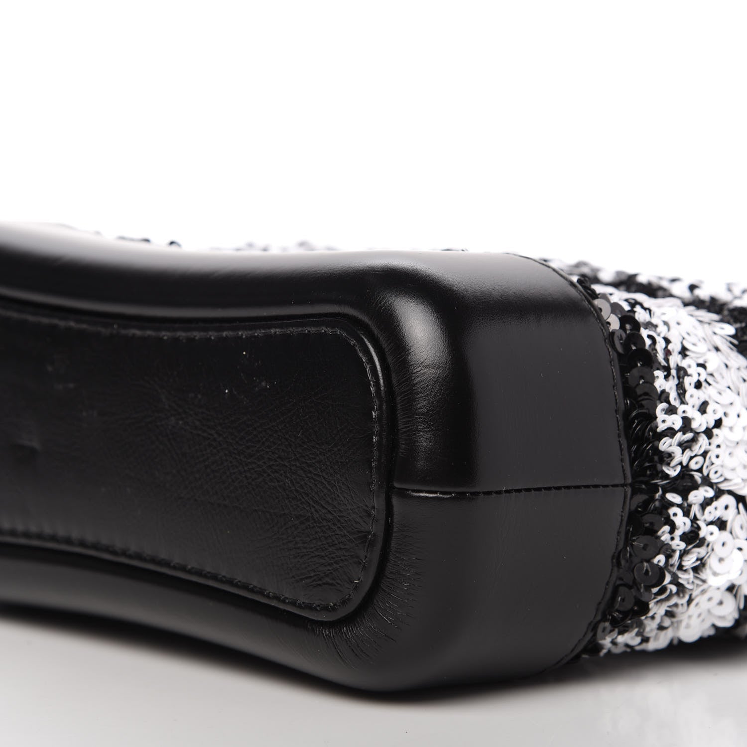 Chanel Sequin Calfskin Small Gabrielle Hobo Black White 7 of 9