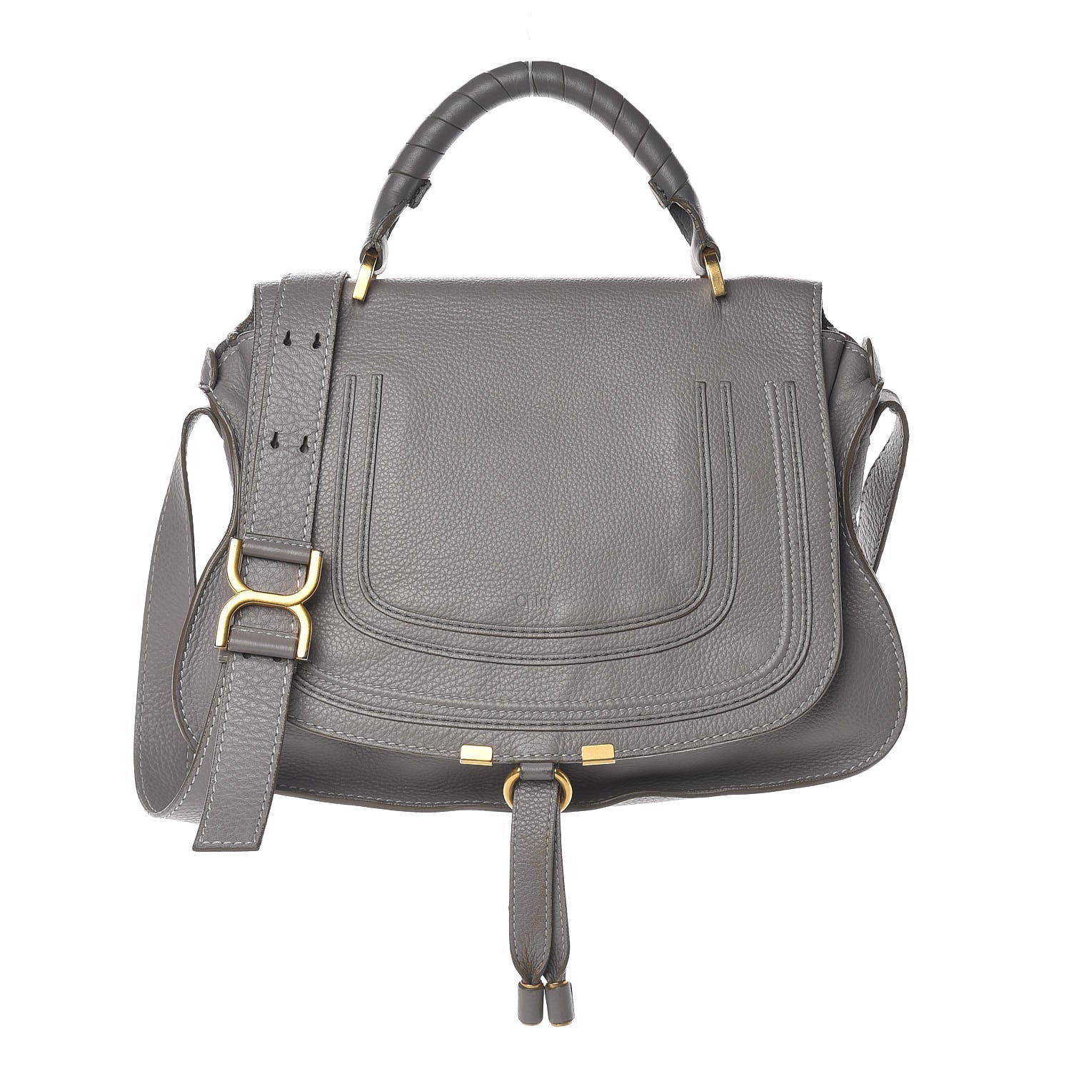 Chloe Calfskin Medium Marcie Top Handle Bag Cashmere Grey 1 of 12