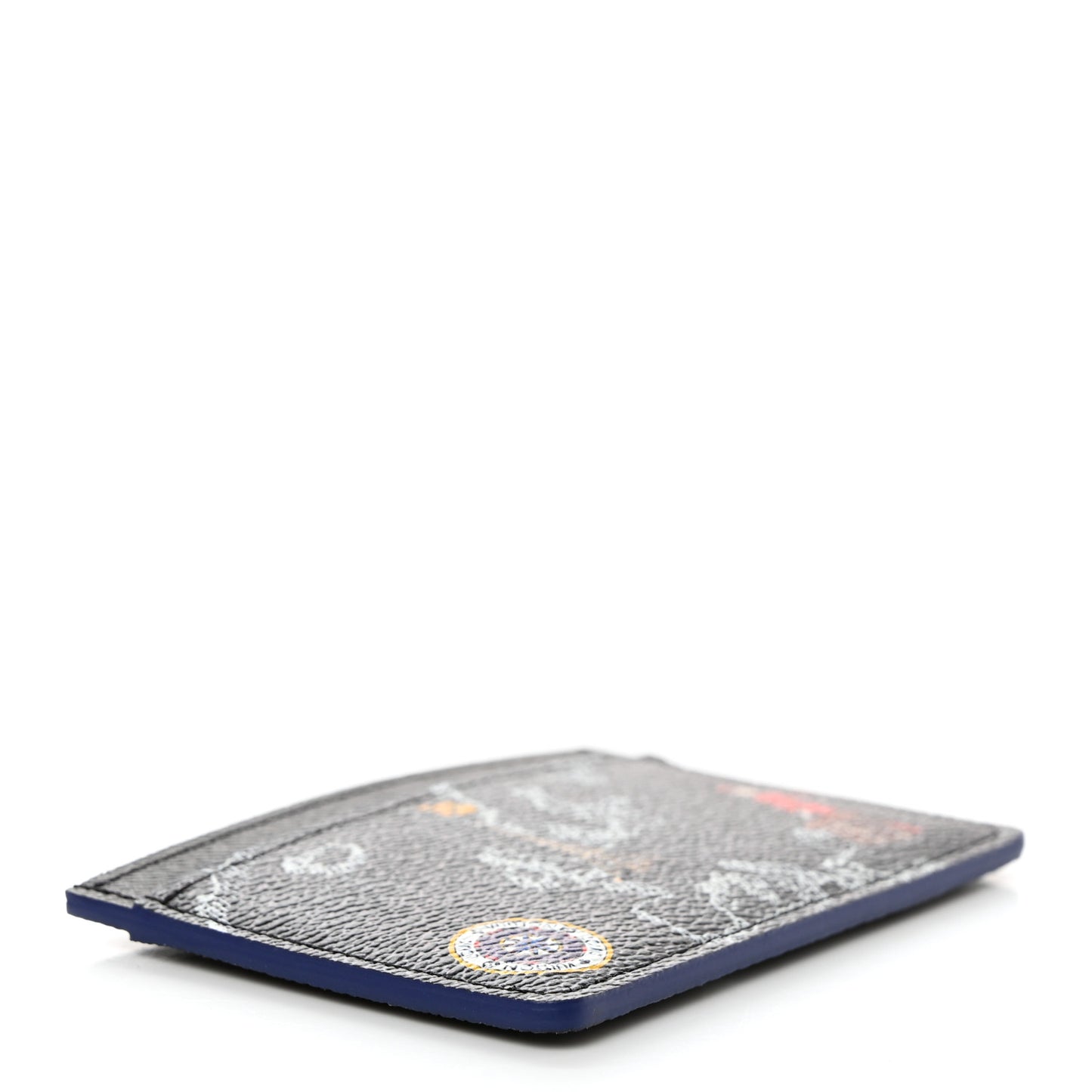 Damier Graphite World Map Porte Cartes Simple