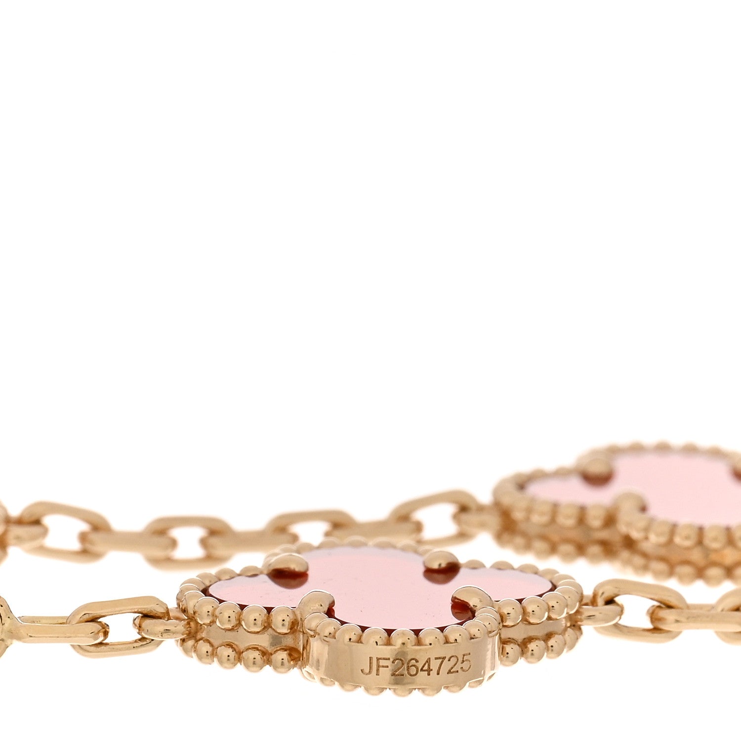 Van Cleef & Arpels 18K Yellow Gold Carnelian 5 Motifs Vintage Alhambra Bracelet 4 of 5
