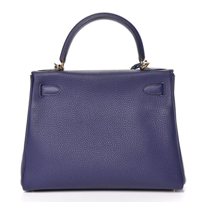 Hermes Taurillon Clemence Kelly Retourne 28 Bleu Encre 4 of 41