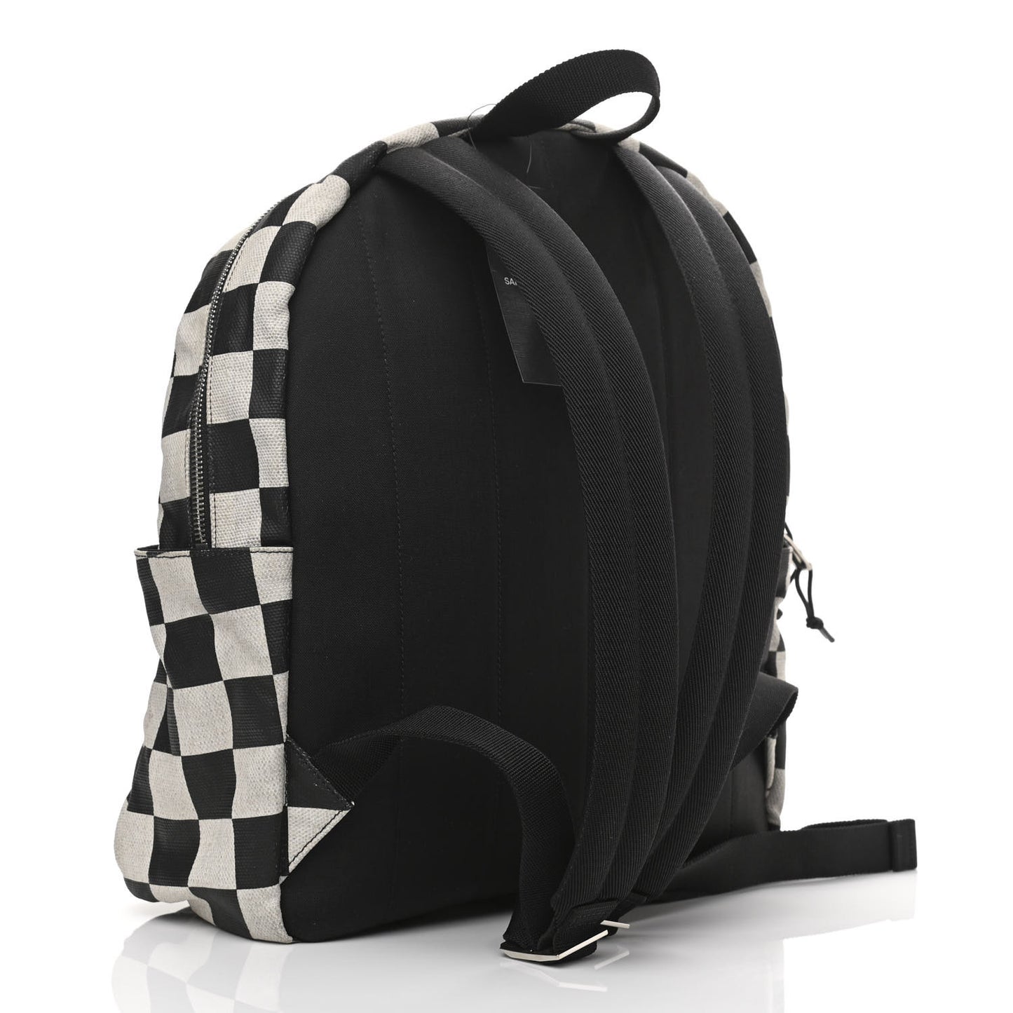Calfskin Checked Print Nuxx Backpack Black White