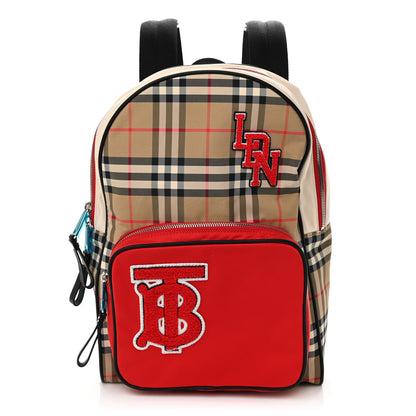 Burberry Econyl Vintage Check Kids Monogram Backpack Archive Beige 1 of 9