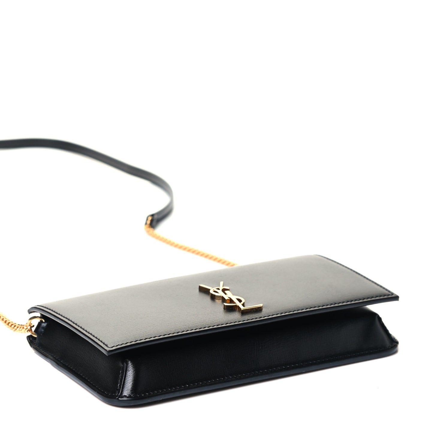 Smooth Calfskin Monogram Phone Holder Crossbody Black
