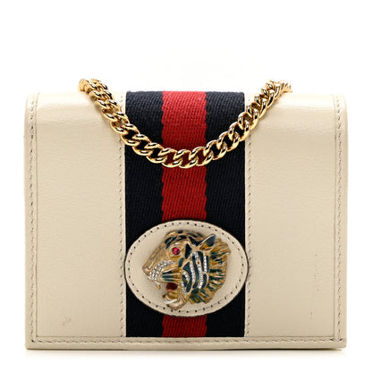 Gucci Calfskin Web Rajah Chain Card Case Wallet White 1 of 9