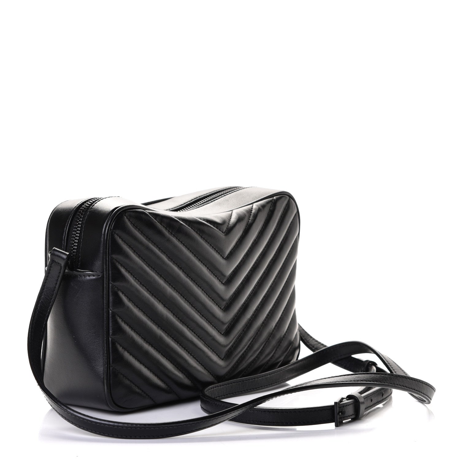 Saint Laurent Calfskin Matelasse Monogram Lou Camera Bag Black 2 of 6
