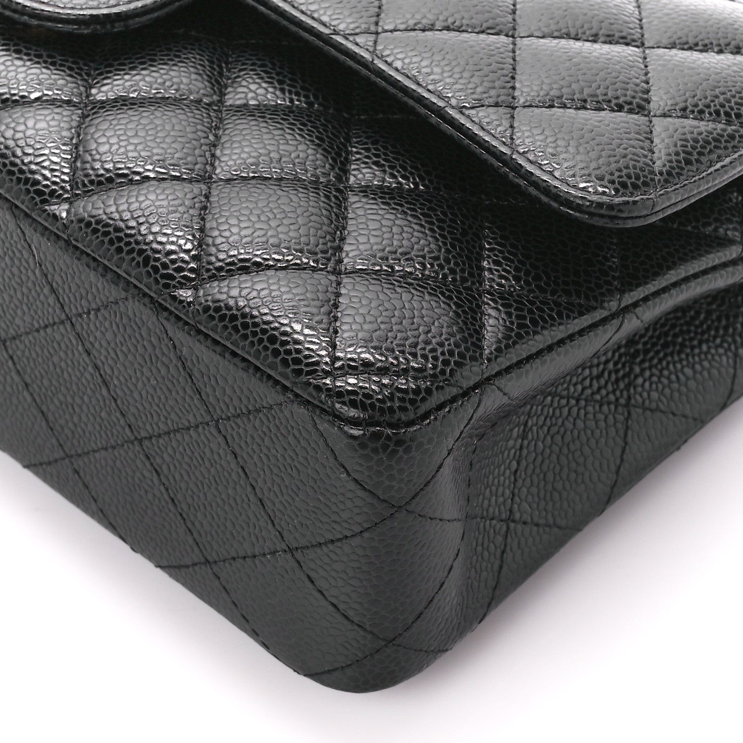 Chanel Caviar Quilted Medium Double Flap Black 11 of 12